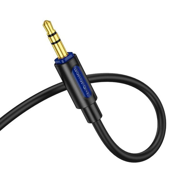 Аудіо кабель Aux Borofone BL20 True sound silicone (1m) Black | Зображення 2