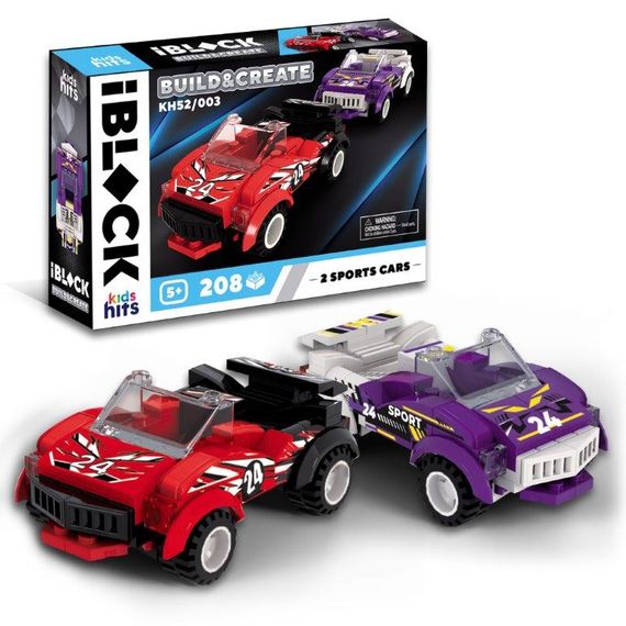 Конструктор KH52/003 Kids hits IBLOCK JUNIOR 2 МЕГАКАРА, 208 деталей, у коробці (6902300265995) | Зображення 1