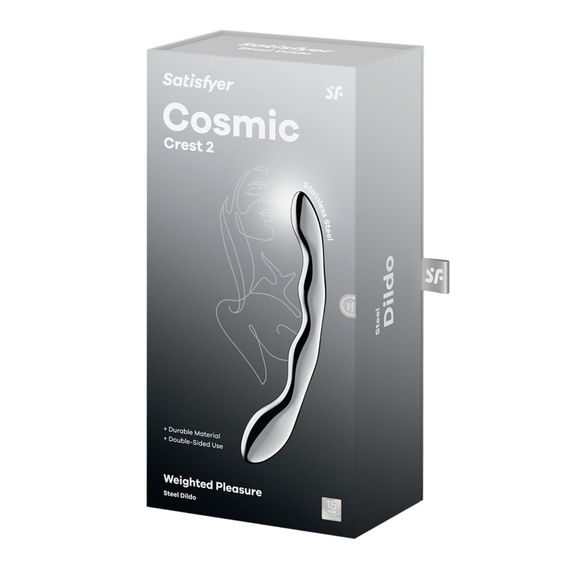 Металевий дилдо Satisfyer Cosmic Crest 2, двосторонній, можна нагрівати й охолоджувати | Зображення 4