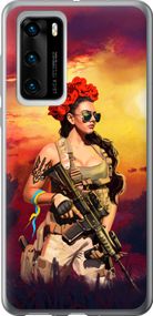 Чехол на Huawei P40 Украинка с оружием "5316u-1840-17620"