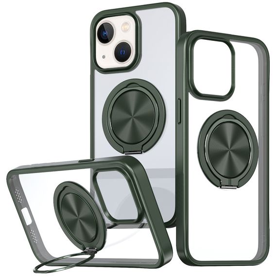 TPU+PC чехол Metal Ring with MagSafe для Apple iPhone 15 (6.1") Зеленый