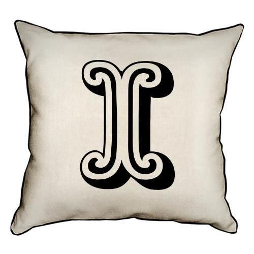 Подушка з мішковини Letter I 45x45 см (45PHB_ABC017_WH)
