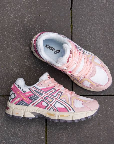 Кросівки жіночі літні -сітка  Asics Gel Kahana 8 колір: білий/ рожевий