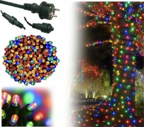 Светодиодная Гирлянда нить 401 led RGB разноцветная (черный провод)