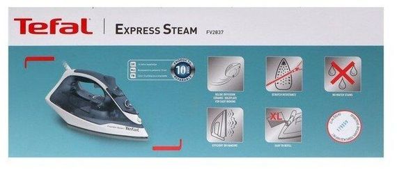 Утюг Tefal Express Steam FV2837, 2400 Вт, с керамической подошвой и функцией подачи пара | Зображення 4
