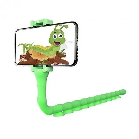 Гнучкий тримач для телефону з універсальними присосками Cute Worm Lazy Holder. Колір: зелений DN-82 | Зображення 4