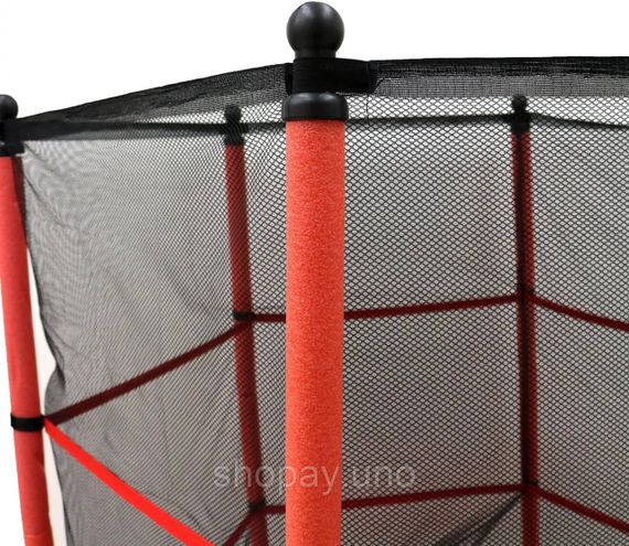 Детский батут Just Fun 140×160 см красный с внутренней защитной сеткой | Зображення 4