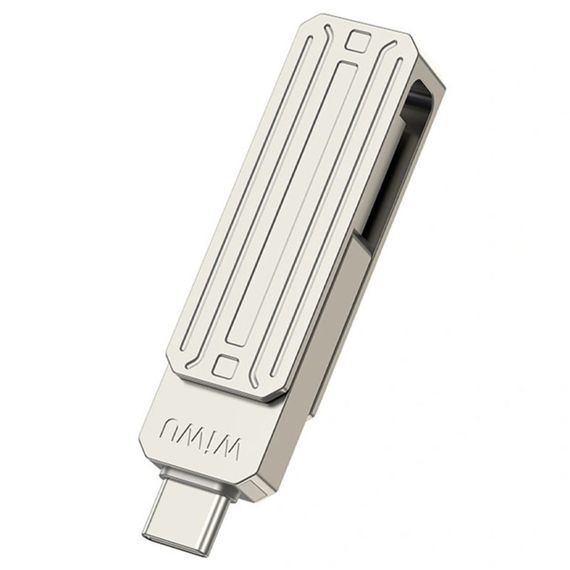 Флеш-накопичувач Wiwu Wi-FD001 3in1 (USB-A/C/L) USB 3.0 — 32GB Silver | Зображення 3