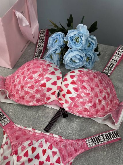 Жіночий комплект Victoria's Secret, комплект зі стразами та мереживом, жіночий комплект Вікторія Сікрет — Новинка 2026 80В, Білий | Зображення 4