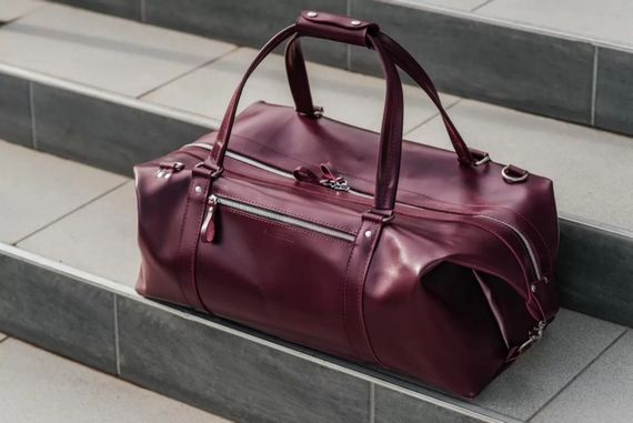 Шкіряна дорожня сумка Skin and Skin Stout M 45x22x23 см Бордова (BB01MBG) | Зображення 1