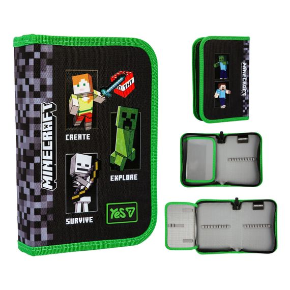 Пенал твердий одинарний із клапаном YES HP-03 Minecraft Reality 533733 3х13х21 см