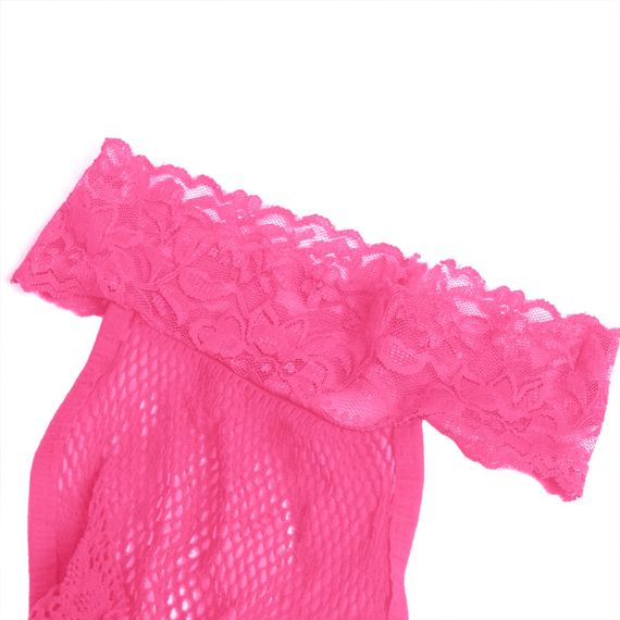 Комбинезон кружевной Star Night в сеточку, розовый, XS-M sexstyle | Зображення 5