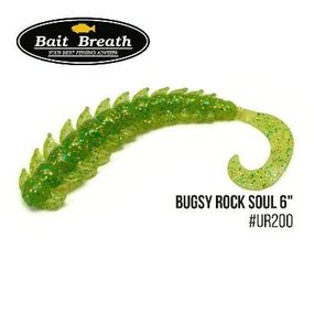 Силіконова приманка, Їстівний силікон Bait Breath BUGSY 6" Rock Soul (6шт.) (Ur200 Chartreuse)