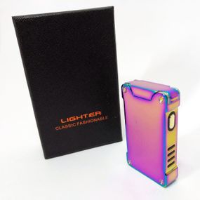 Дуговая электроимпульсная зажигалка с USB-зарядкой фонариком LIGHTER HL-437. FI-691 Цвет: хамелеон