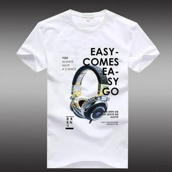 Футболка чоловіча з принтом повсякденна L Білий