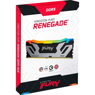 Модуль памяти для компьютера DDR5 48GB (2x24GB) 8800 MHz Renegade RGB Black/Silver Kingston Fury (ex.HyperX) (KF588CU42RSAK2-48) | Зображення 2