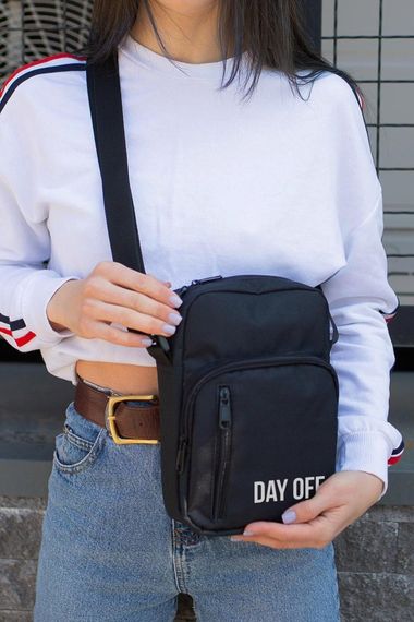 Сумка месенджер барсетка через плече Without з принтом DayOff Black | Зображення 2