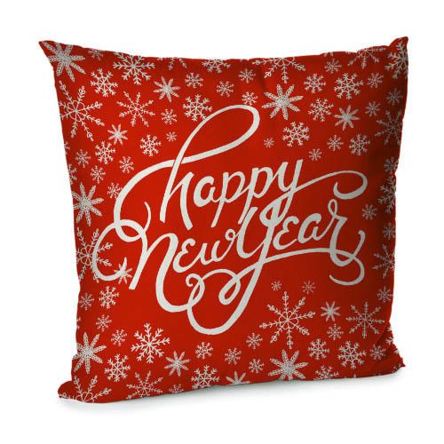 Подушка диванная с бархата Happy New Year 45x45 см (45BP_17NG079)