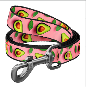 Collar WAUDOG Nylon Поводок с рисунком "Авокадо на розовом"122х1,5 см
