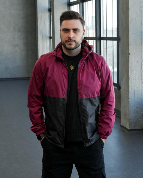 Ветровка Фэнтези бордово-черный S