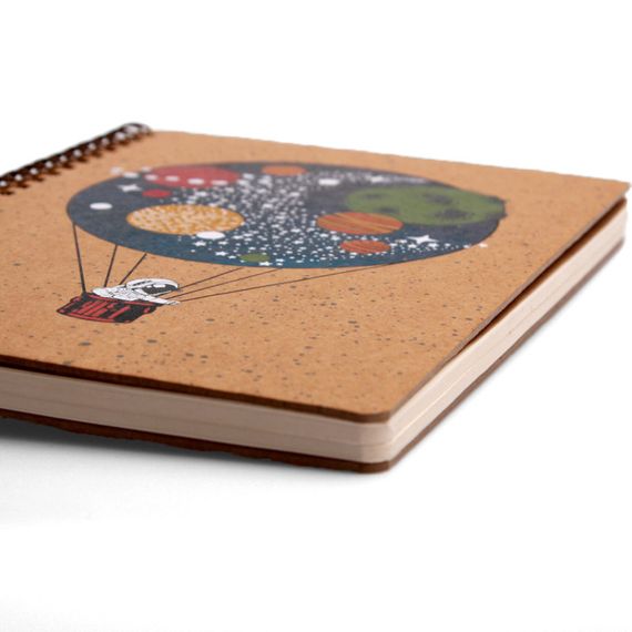 Блокнот "Повітряна куля" еко крафт-картон 11121-T-KR формат А5 на пружині | Зображення 2