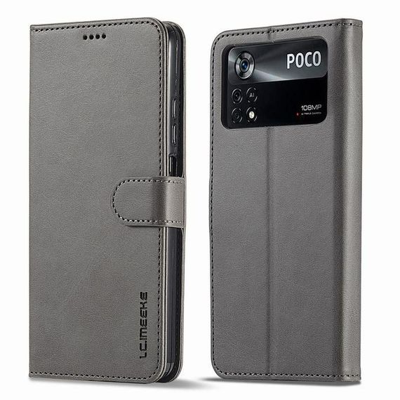 Чохол книжка iMeeke для Poco X4 Pro 5G колір Сірий