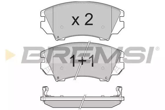 Колодки передні гальмівні Opel Astra J 09-/Insignia 08- (Mando), Bremsi (BP3377) | Зображення 2