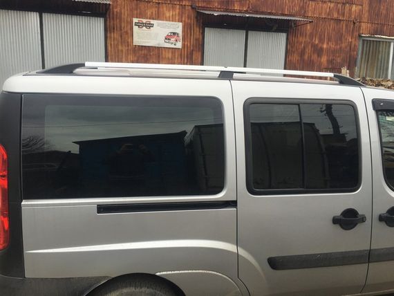 Рейлінги Хром (пласт. ніжки) Стандартна база, пластикові ніжки для Fiat Doblo II 2005-2010 рр | Зображення 6