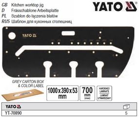 Шаблон YATO Польща для з'єднання кухонних стільниць 1000х390х53 мм YT-70890