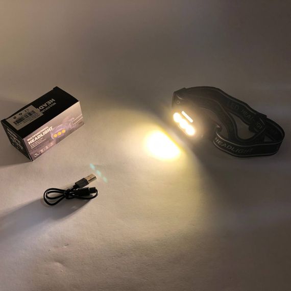 Налобний ліхтар з usb зарядкою YD02-COB (White+red+blue), Ліхтарик на голову для роботи PQ-45 | Зображення 9