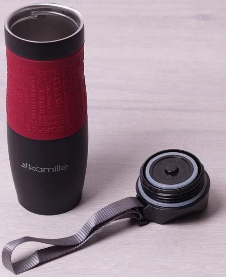 Термокружка Kamille Coffee 480мл з ремінцем, нержавіюча сталь | Зображення 3