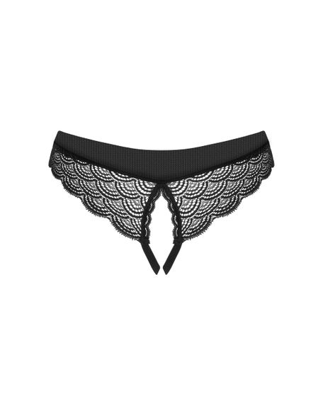 Трусики с разрезом Obsessive Chemeris otwarte Черные XS/S | Зображення 5