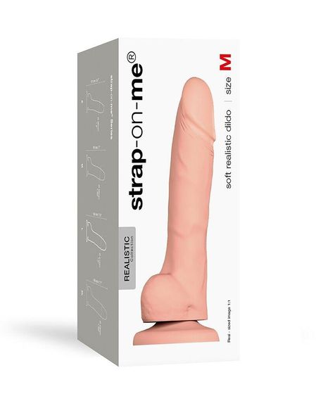 Реалистичный фаллоимитатор Strap-On-Me SOFT REALISTIC DILDO Vanilla - Size M Sex Aura | Зображення 3