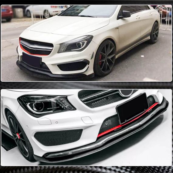 Накладка на передній бампер Lip (для CLA45 AMG SD 2013-2015, Карбон) для Mercedes CLA C117 рр | Зображення 2