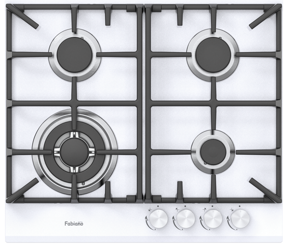 Газова варильна панель Fabiano FHG 1044 VGHT2 White Glass 8111.406.1491 | Зображення 1