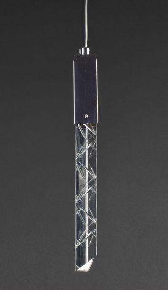 Люстра світлодіодна підвісна LED світильник для квартири на стелю лед 27631 Хром 35-200х10х10 см. | Зображення 1