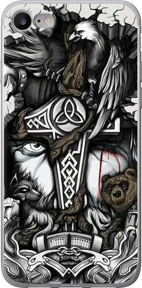 Чехол на iPhone 7 Тату Викинг "4098u-336-17620"