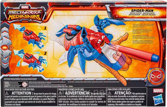 Бластер Нерф Перчатка Человек Паук Marvel Mech Strike Mechasaurs Spider-Man Arachno Blaster Hasbro | Зображення 3
