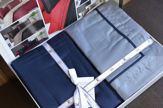 Постельное белье First Choice Deluxe Satin DARK 200 х 220 см Serenity Dark Grey-Navy Blue | Зображення 4