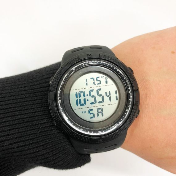 Годинник наручний чоловічий SKMEI 1681BKWT BLACK-WHITE, годинник спортивний. Колір: чорний з білим циферблатом | Зображення 9