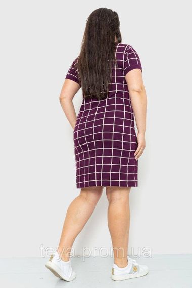 Зручна жіноча сукня у клітину сезон весна-літо колір бордовий FG_00727 | Зображення 3
