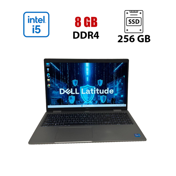Ультрабук Dell Latitude 5520 / 15.6" (1920x1080) IPS / Intel Core i5-1145G7 (4 (8) ядра по 4.4 GHz) / 8 GB DDR4 / 256 GB SSD / Intel Iris Xe Graphics / WebCam б/у