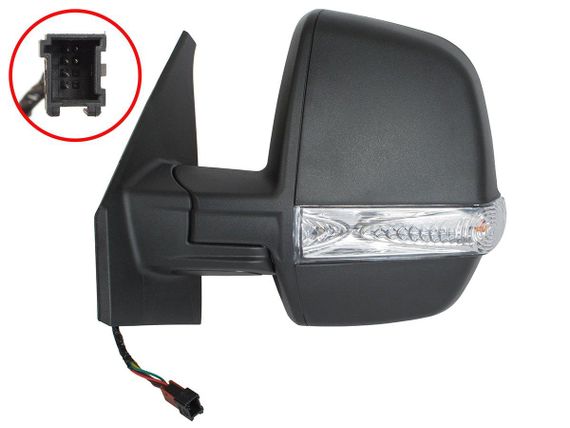 Opel Combo (від 2012-) ліве зовнішнє дзеркало з двома вставками (верхнє+нижнє) з підігрівом + поворотник, без датчика температури | Зображення 1