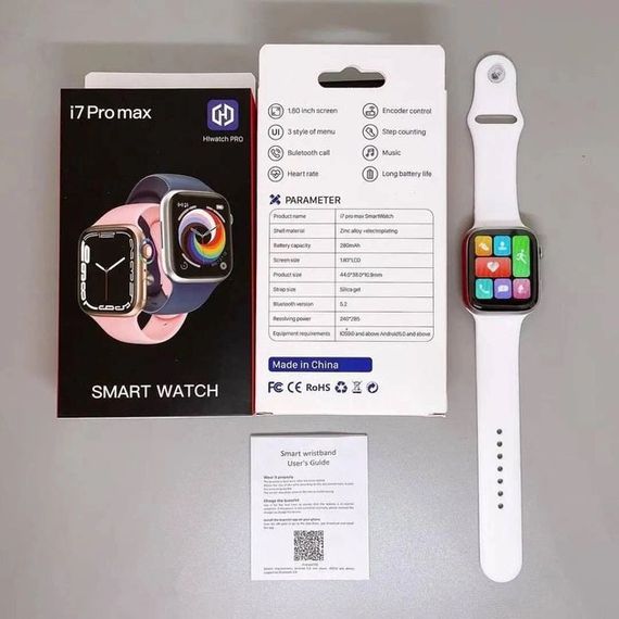 Умные смарт часы Smart Watch I7 PRO MAX с голосовым вызовом тонометр пульсометр оксиметр. KY-185 Цвет: белый | Зображення 2