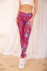 Спортивные леггинсы с принтом для фитнеса цвет Красный 172R3109-1