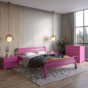 Двоспальне дерев&#039;яне ліжко Mebigrand Верона Рожевий (S2060R30B) 180х190 см (MBG-4568)