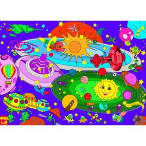 Огромная раскраска "Космические приключения" 130002, 58х81 см