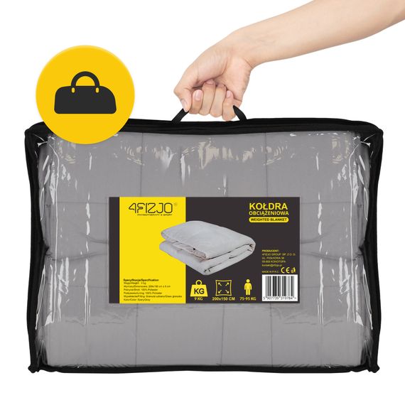 Ковдра важка (обтяжена) 4FIZJO 9 кг 150 x 200 см Grey (P-5907739319807) | Зображення 9