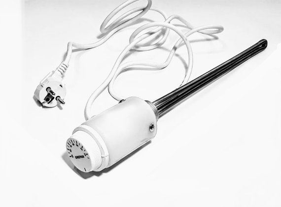 Тен для радіатора 500W з різьбленням 1" і терморегулятором (Україна)