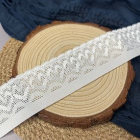 Отделочная эластичная-резинка кружево для белья 4 см - белый